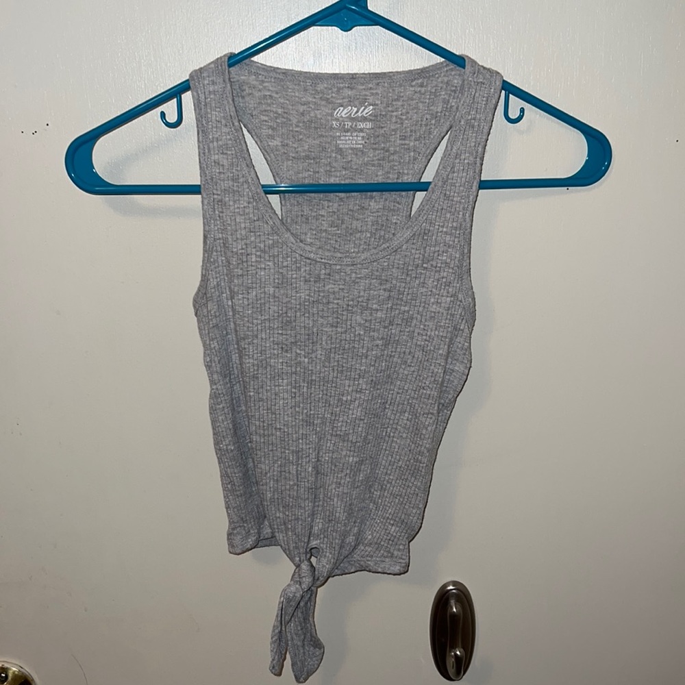 Heather grey cropped tank top